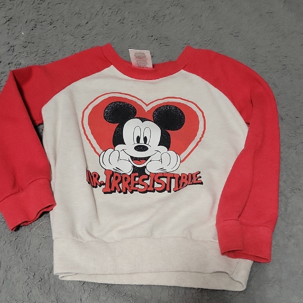 Disney Kids Mickey Mouse Red and White Sweatshirt